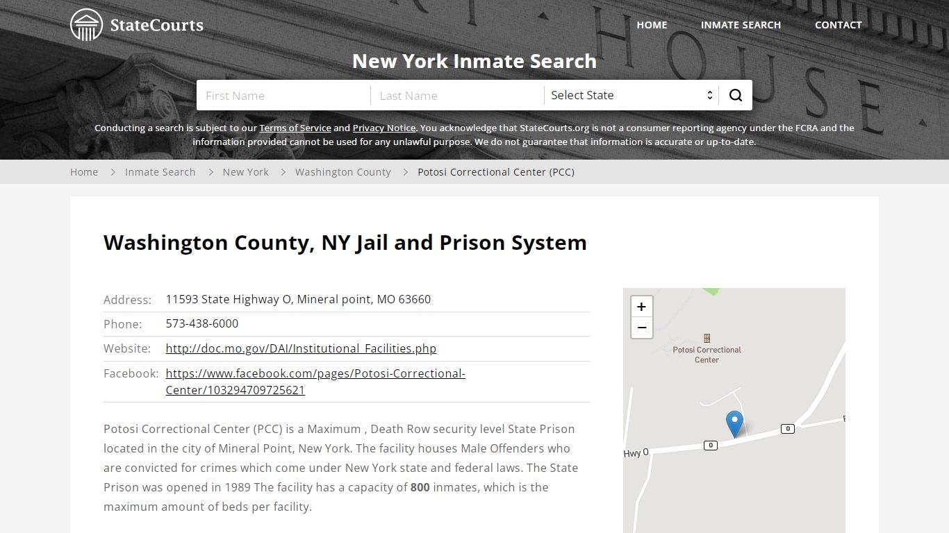 Potosi Correctional Center (PCC) Inmate Records Search, New York ...